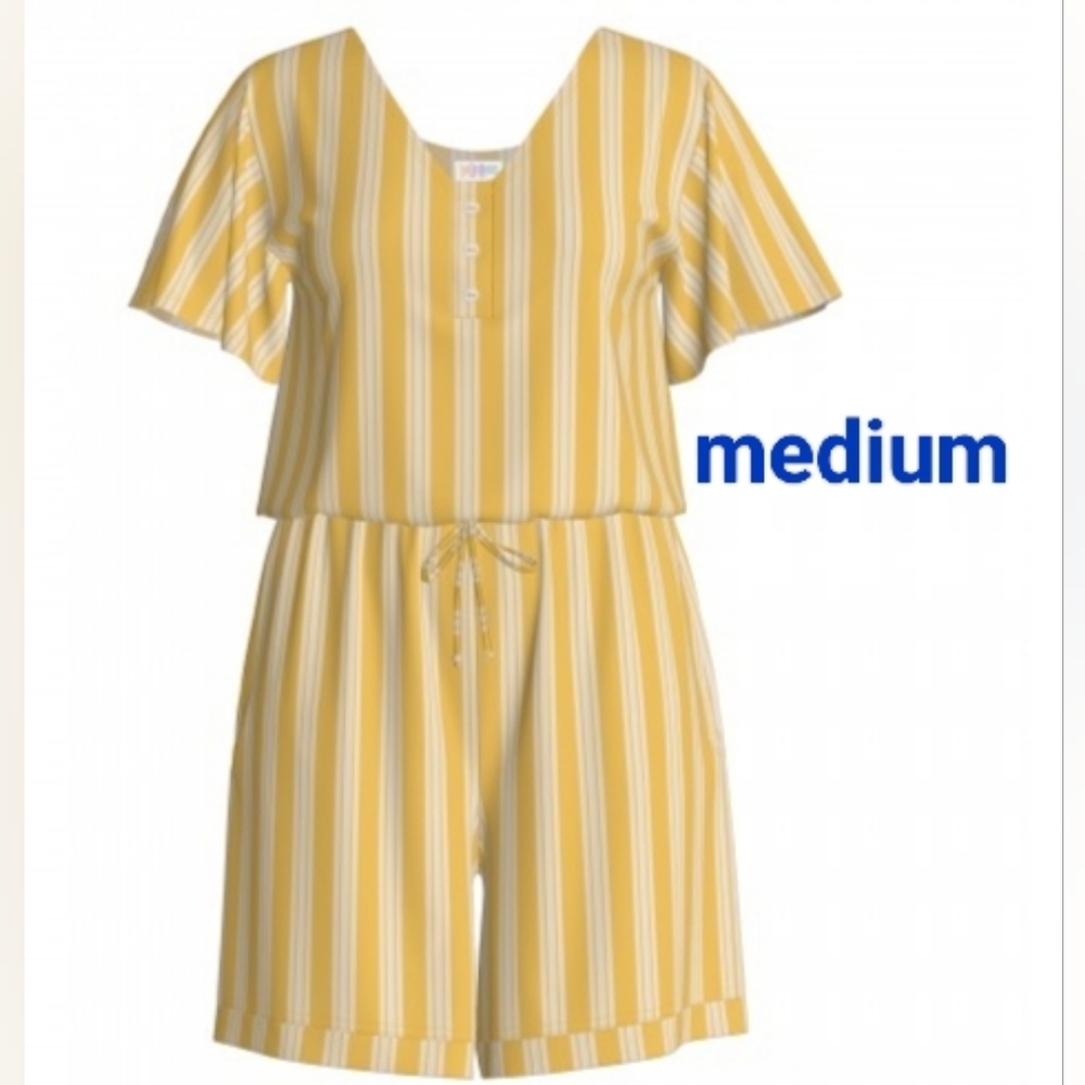 LuLaRoe Yellow Striped Jumpsuit